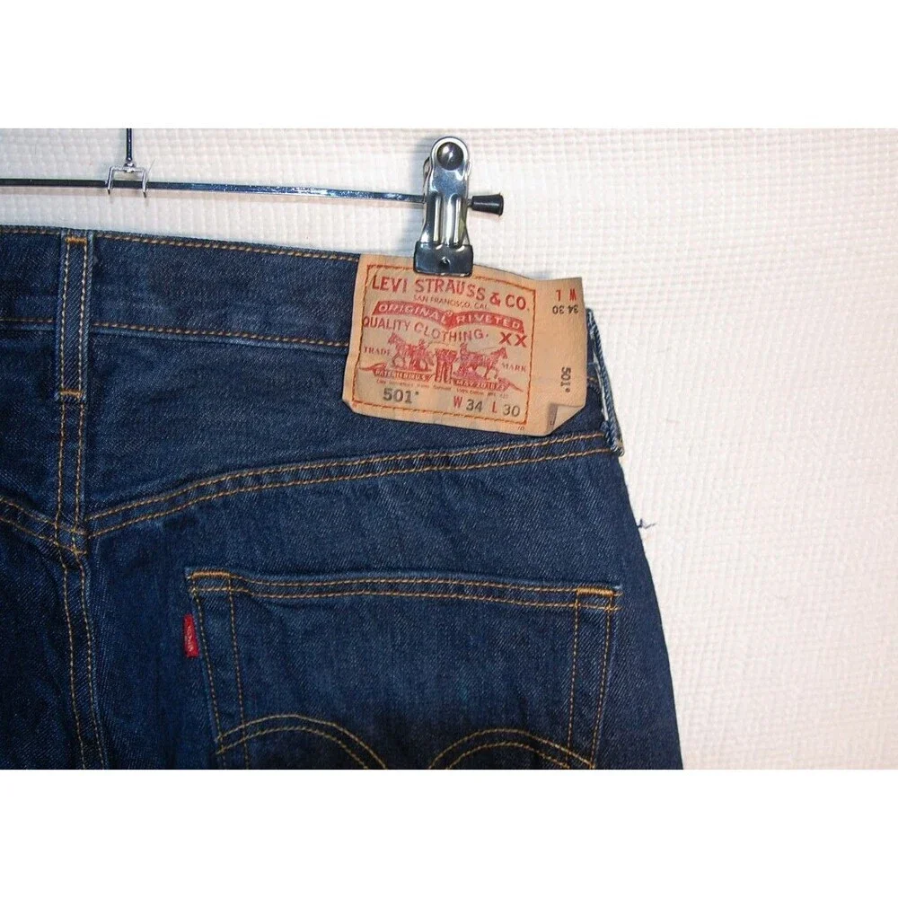 Levi’s 501 Men’s 34x27 Dark Wash Button Fly Vintage EUC
